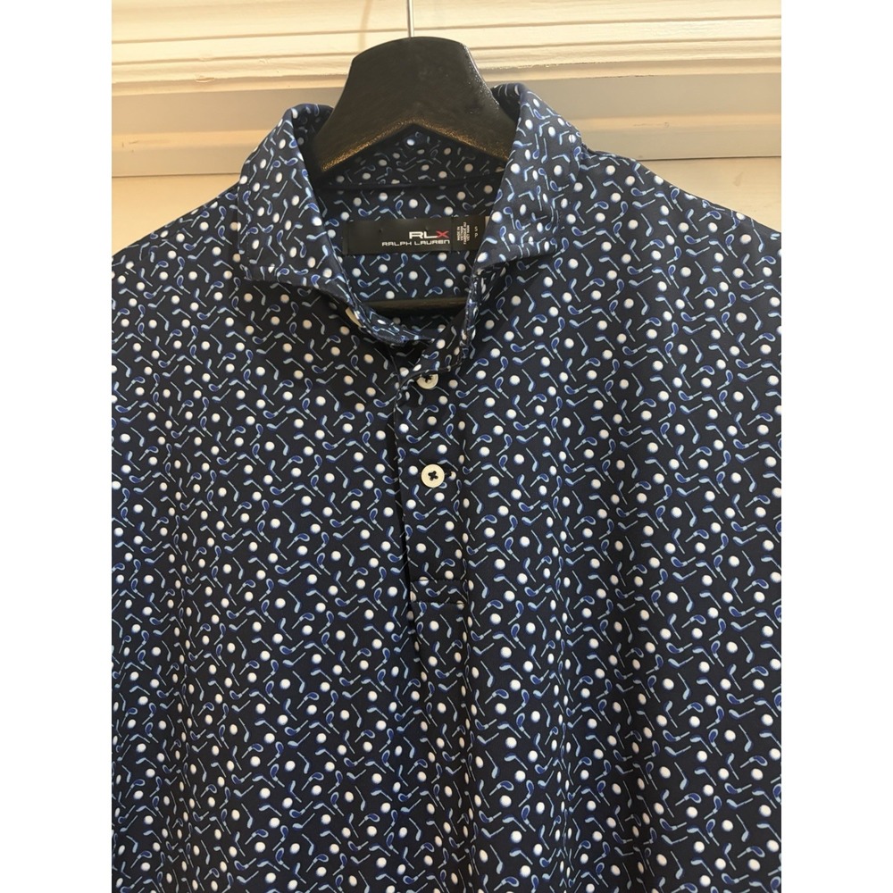 RLX Ralph Lauren Mens S Navy Blue  Stretch Wicking Golf Polo Shirt